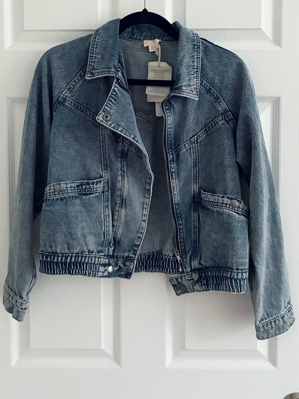 Hem & Thread Denim Bomber Jacket, NWT